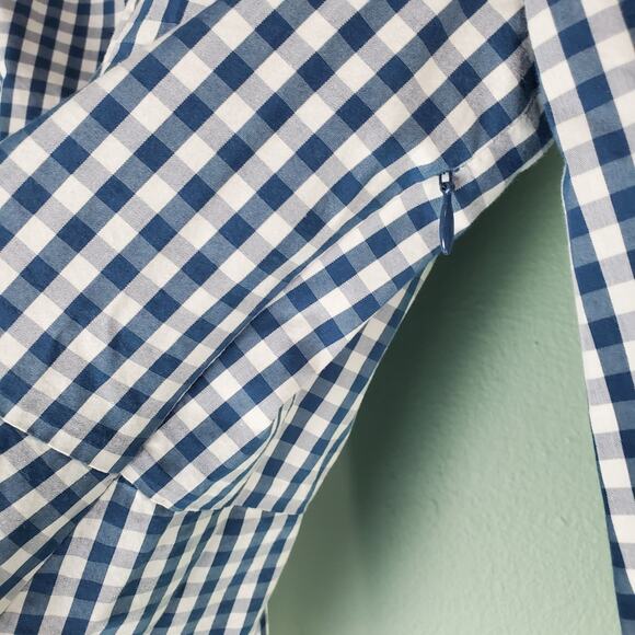 J. Crew Universal Standard Womens Gingham Tie Sleeve Peplum Top Size Medium - Picture 5 of 5